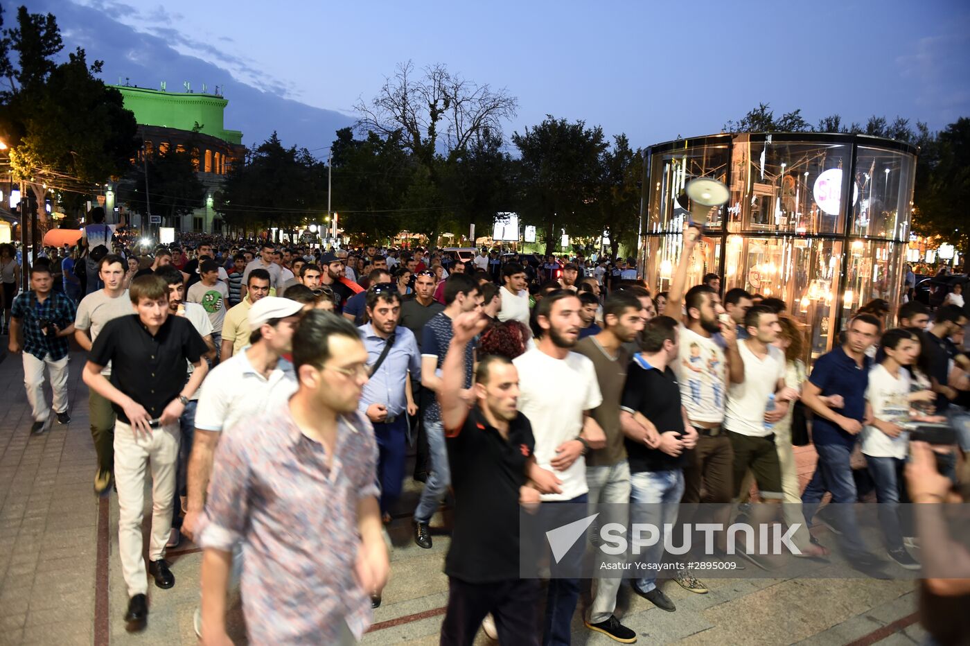 Civil activists march in Yerevan