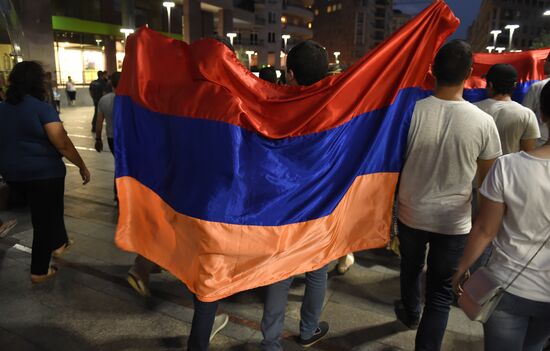 Civil activists march in Yerevan