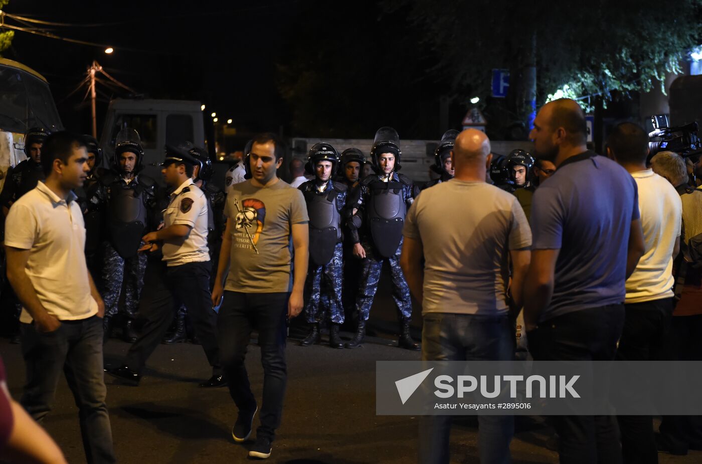 Civil rights activists march in Yerevan