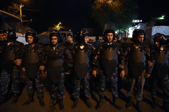 Civil rights activists march in Yerevan