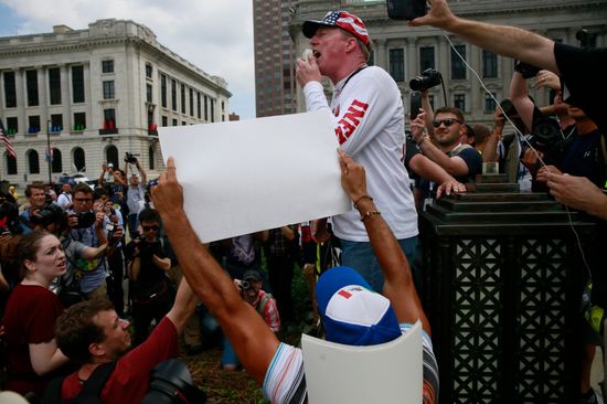 Donald Trump's opponents stage protest