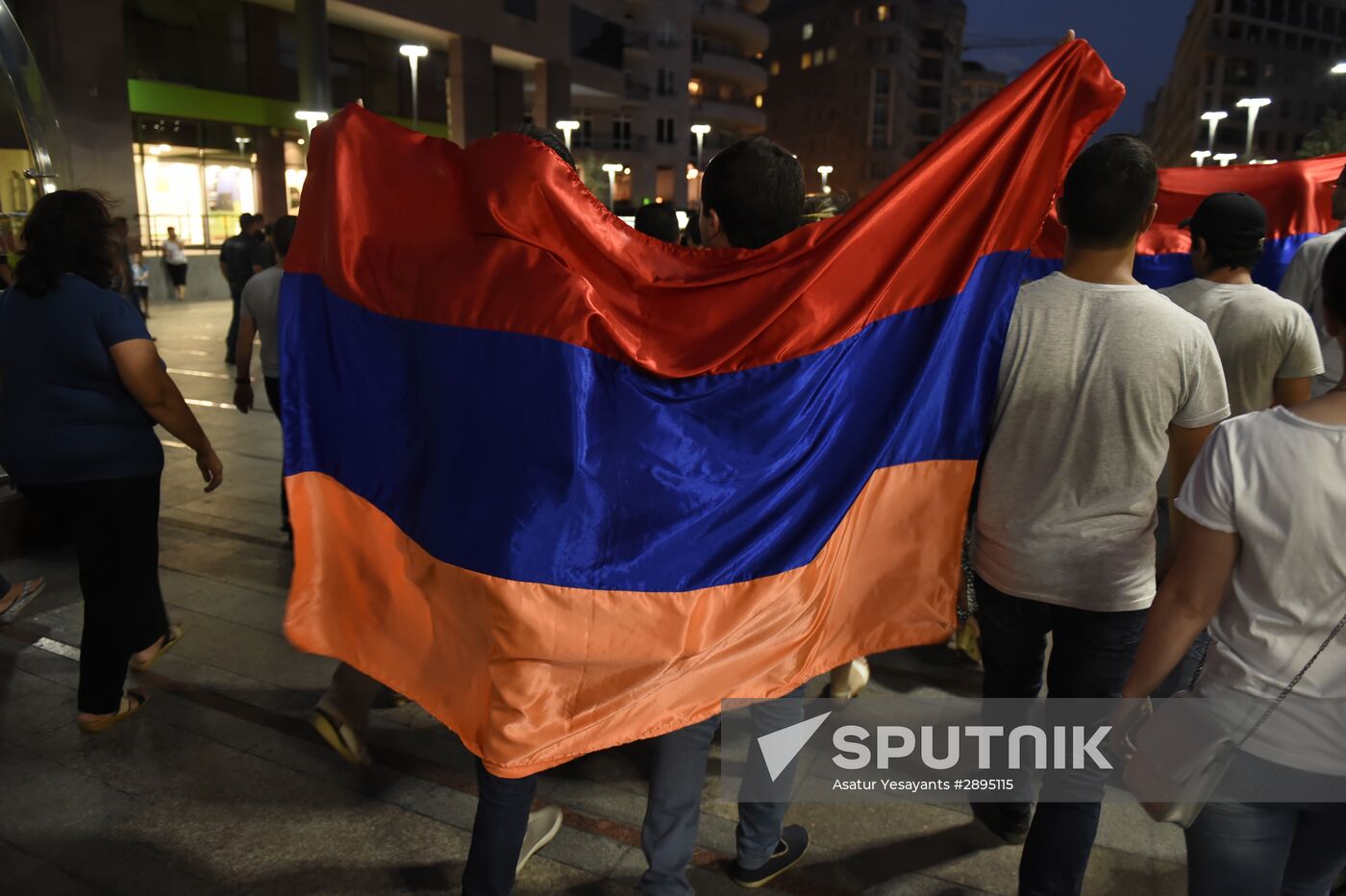 Civil rights activists march in Yerevan