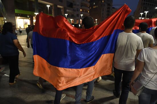 Civil rights activists march in Yerevan