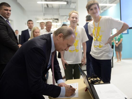 President Vladimir Putin visits Syrius educational center in Sochi