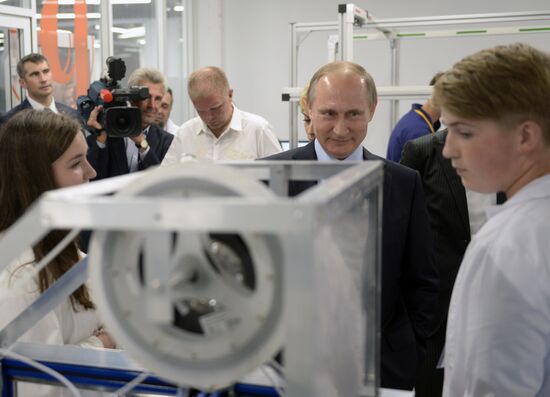 President Vladimir Putin visits Syrius educational center in Sochi