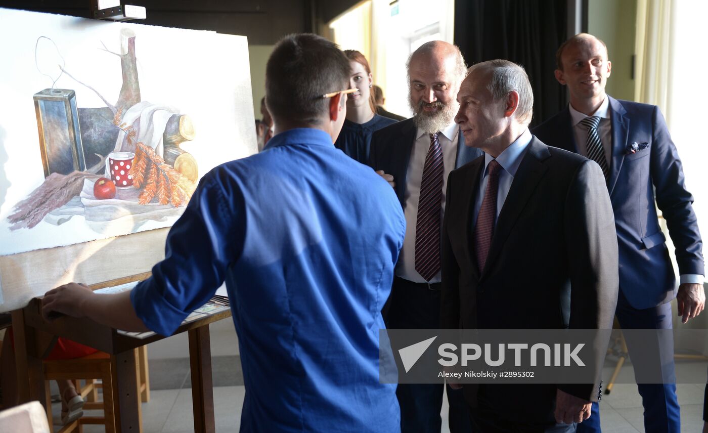 President Vladimir Putin visits Syrius educational center in Sochi