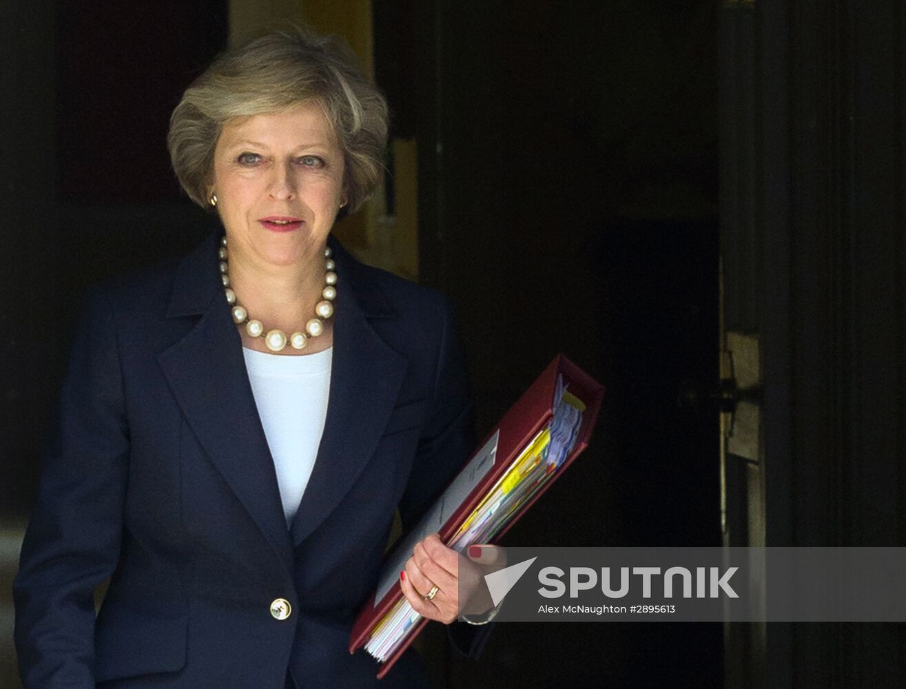 British Prime Minister Theresa May on Downing Street in London