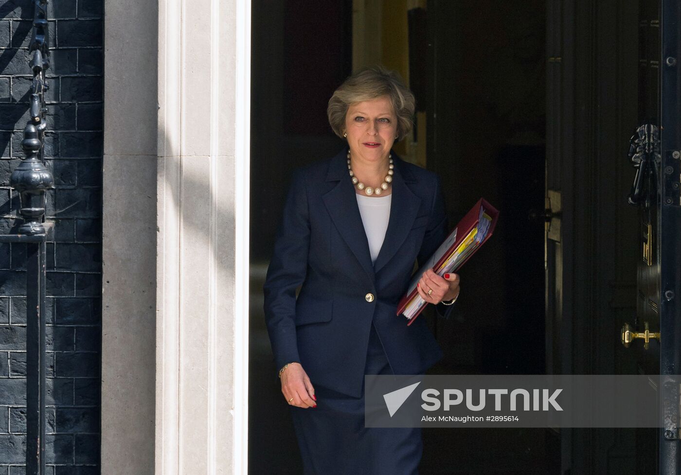 British Prime Minister Theresa May on Downing Street in London