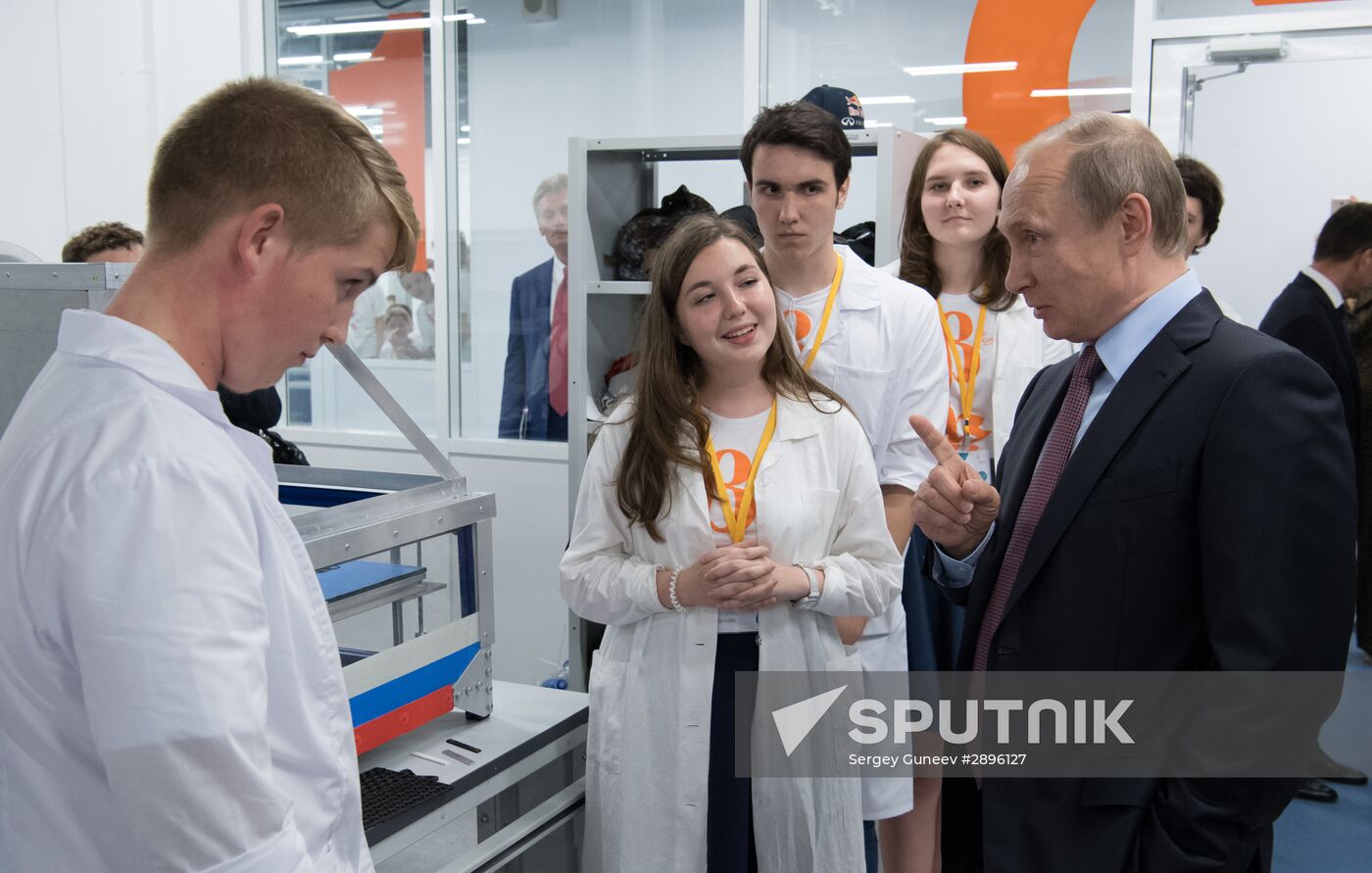 President Vladimir Putin visits Syrius educational center in Sochi