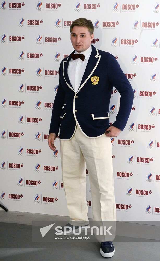 Russian Olympic athletic and freestyle wrestling teams' gear for the 2016 Olympics