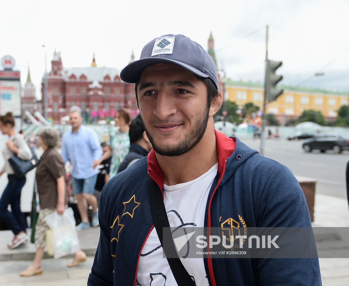 Russian Olympic athletic and freestyle wrestling teams' gear for the 2016 Olympics