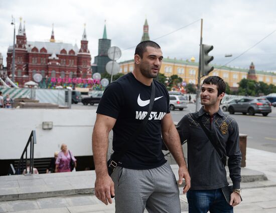 Russian Olympic athletic and freestyle wrestling teams' gear for the 2016 Olympics