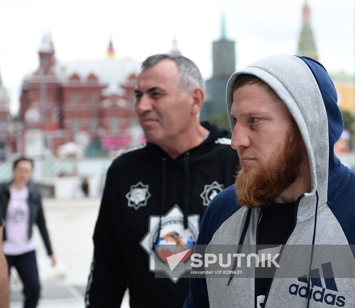 Russian Olympic athletic and freestyle wrestling teams' gear for the 2016 Olympics