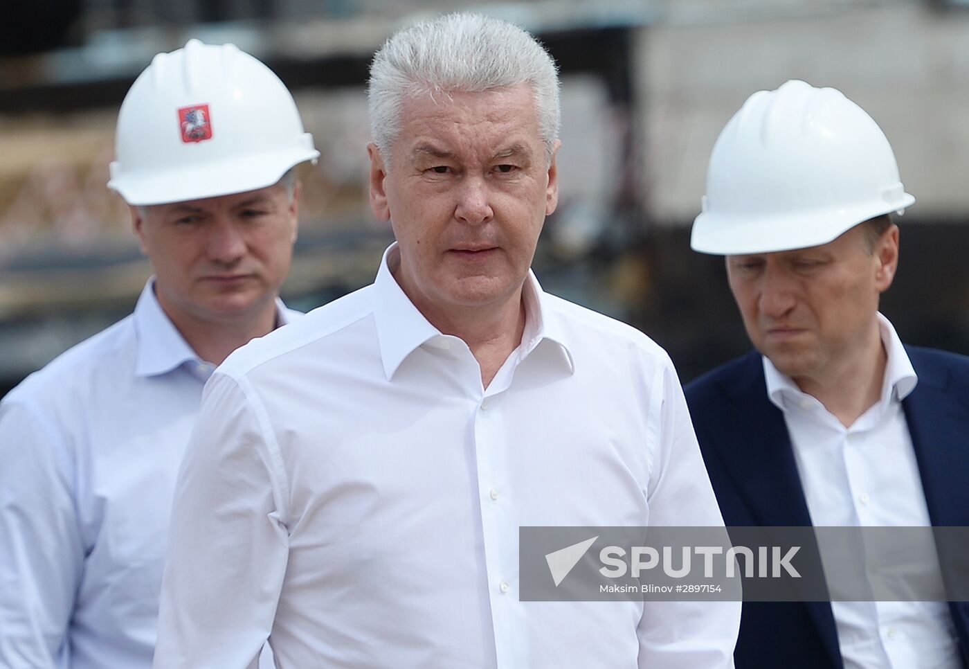 Moscow Mayor Sergei Sobyanin inspects Zaryadye and Luzhniki developments