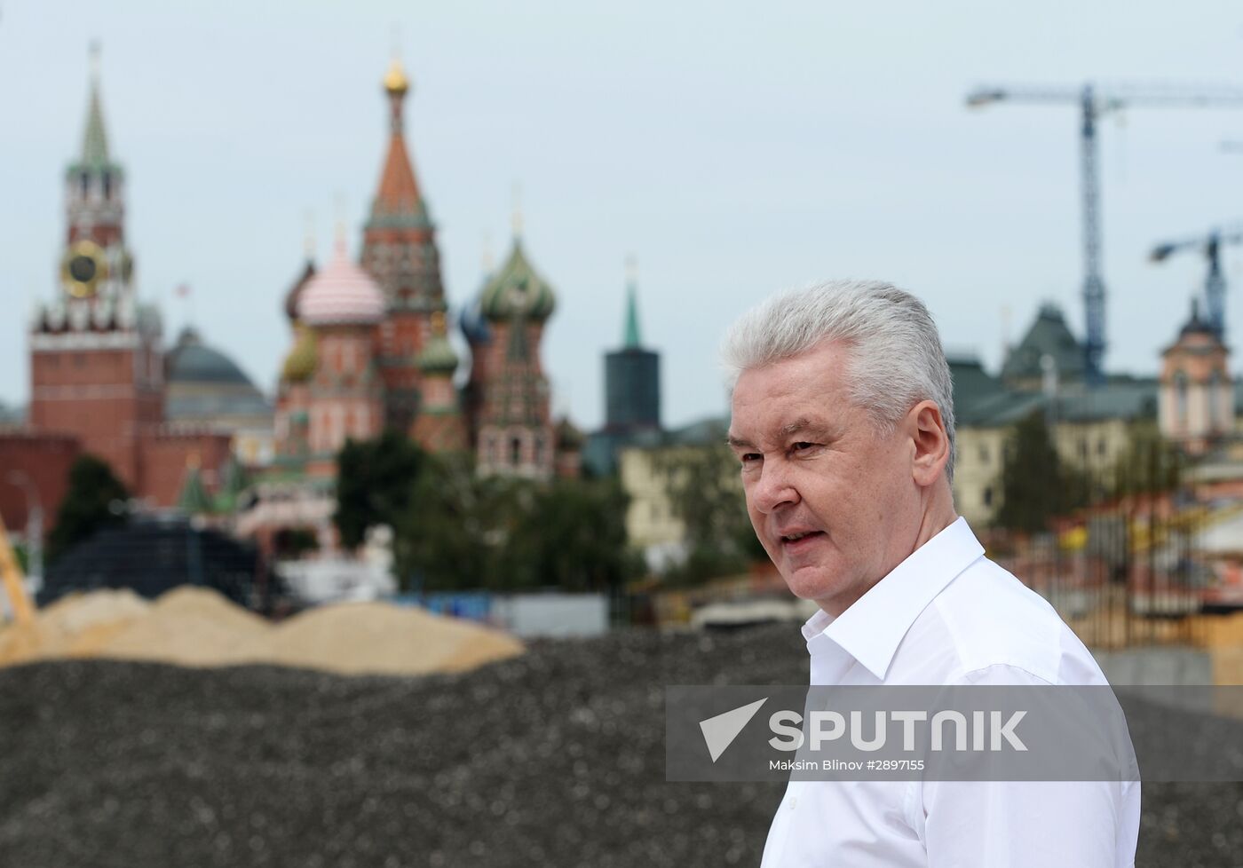 Moscow Mayor Sergei Sobyanin inspects Zaryadye and Luzhniki developments