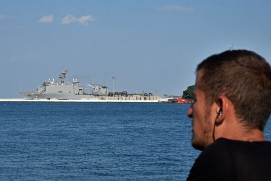 Ships engaged in Ukrainian-US Sea Breeze 2016 exercise in Odessa port