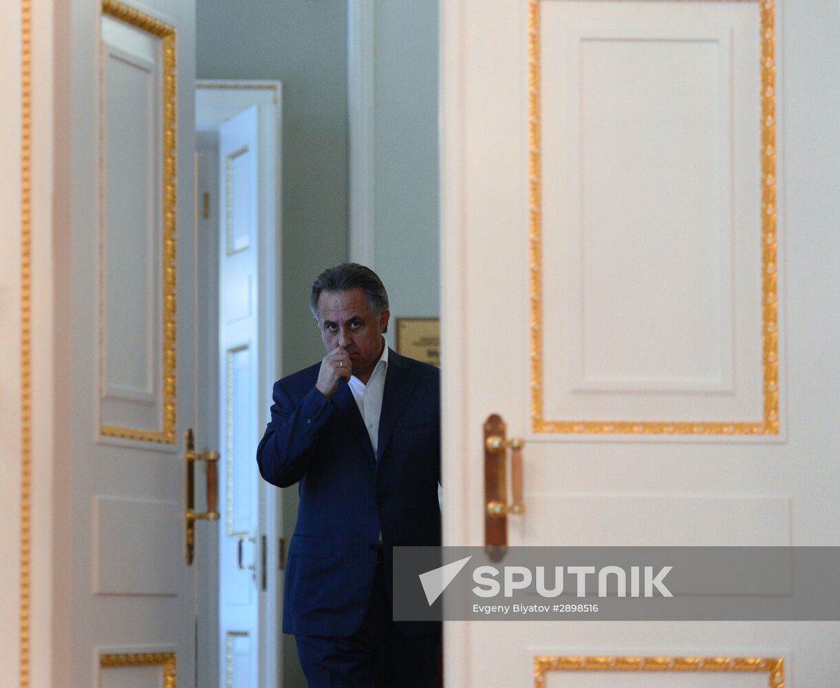 News conference by Russian Minister of Sport Vitaly Mutko