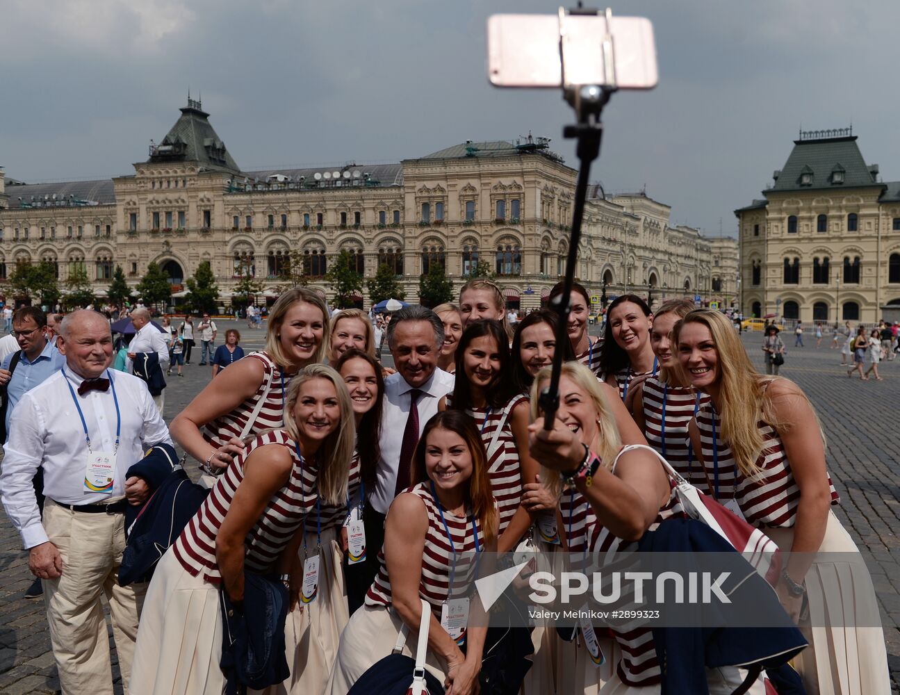 Russian Olympic team lay flowers at Eternal Flame in Alexander Garden