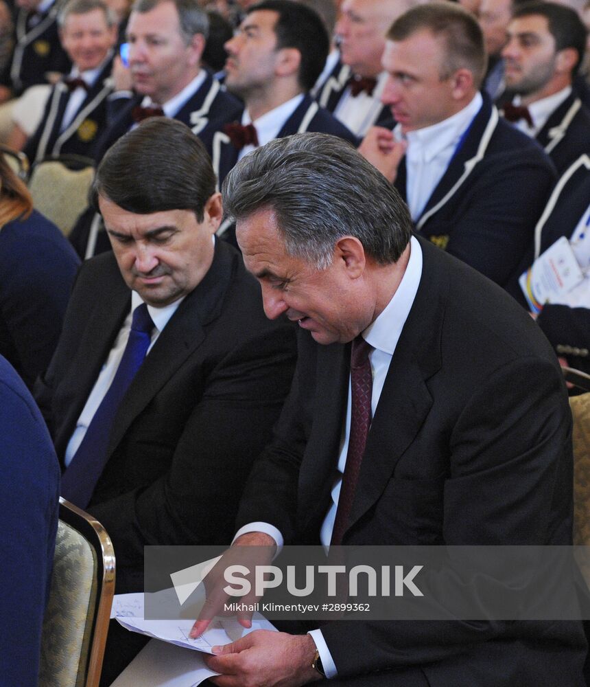 President Vladimir Putin meets with national Olympic team in Kremlin