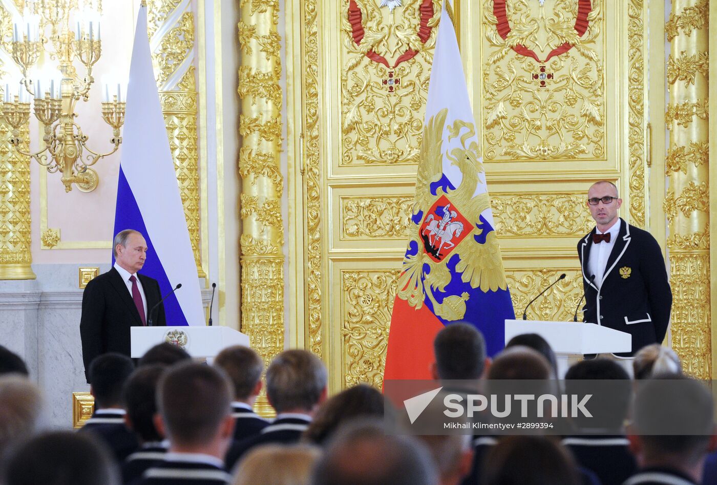 President Vladimir Putin meets with national Olympic team in Kremlin