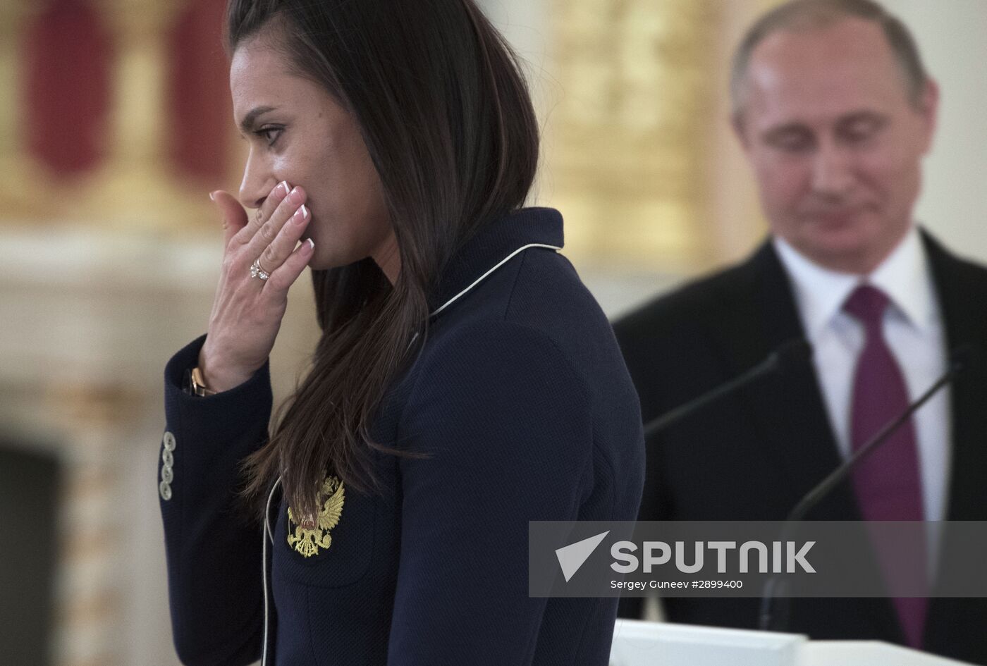 President Vladimir Putin meets with national Olympic team in Kremlin