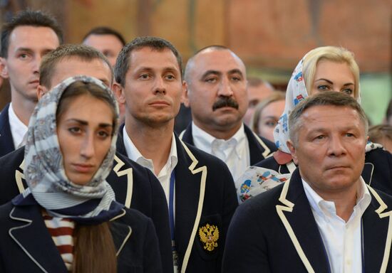 Patriarch Kirill conducts prayer to give send-off to Russian Olympic team