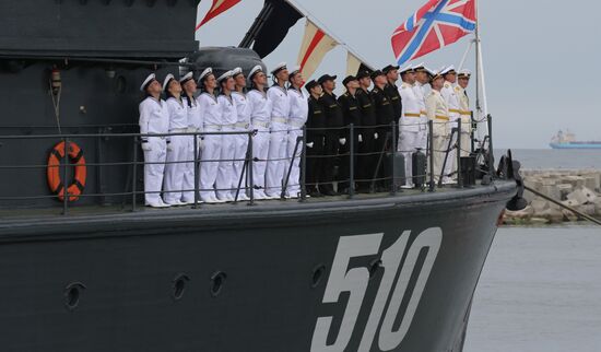Final rehearsal of parade to mark Russian Navy Day in Baltiysk