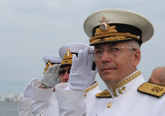 Final rehearsal of parade to mark Russian Navy Day in Baltiysk