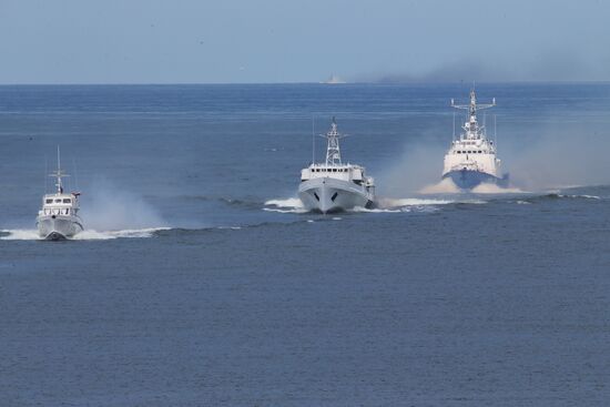 Final rehearsal of parade to mark Russian Navy Day in Baltiysk