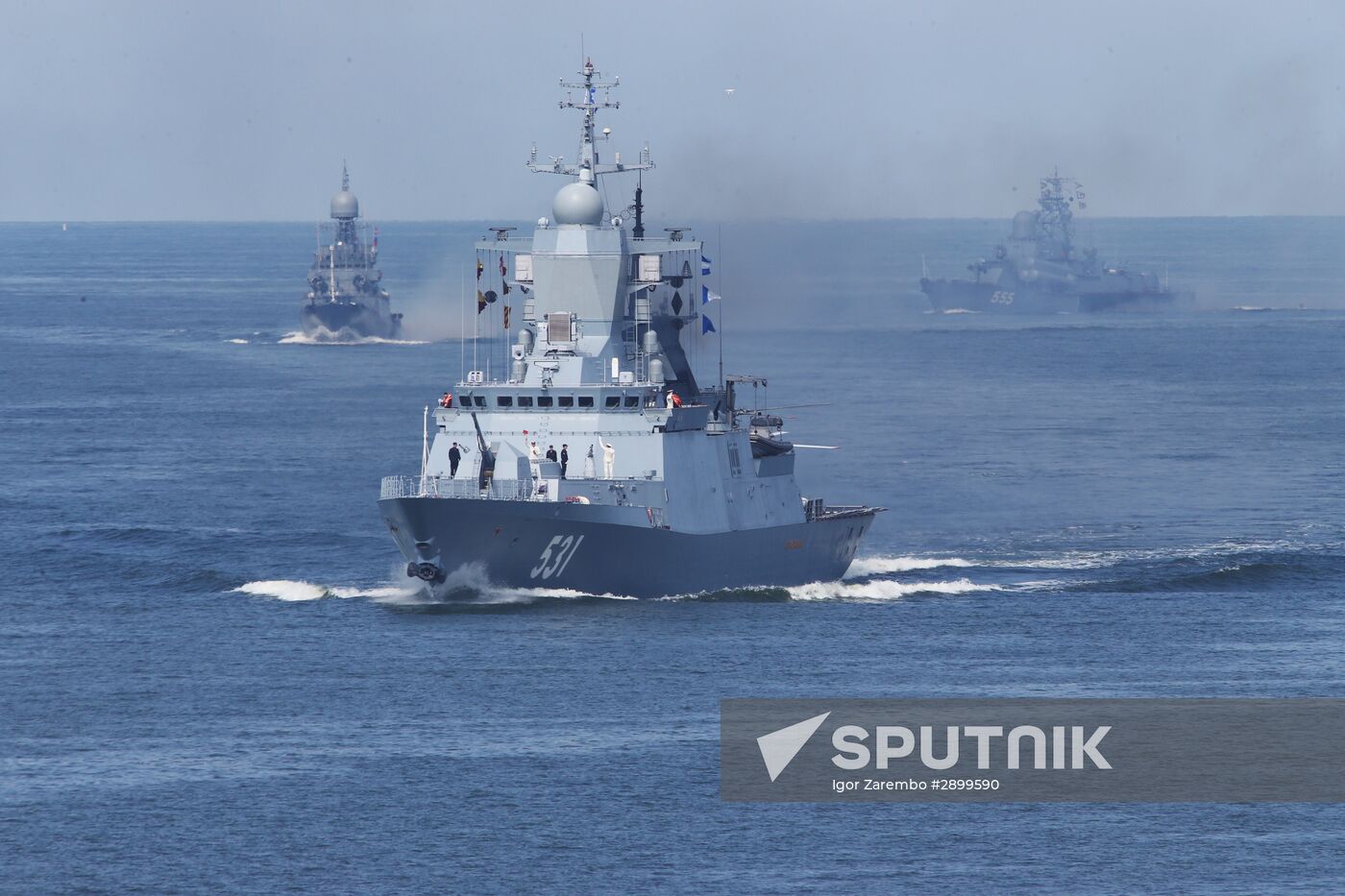 Final rehearsal of parade to mark Russian Navy Day in Baltiysk