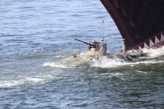 Final rehearsal of parade to mark Russian Navy Day in Baltiysk