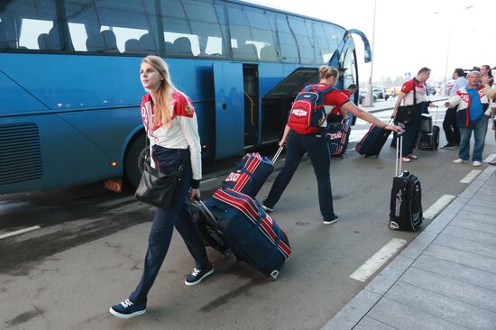 Russian Olympic team departs for Rio de Janeiro