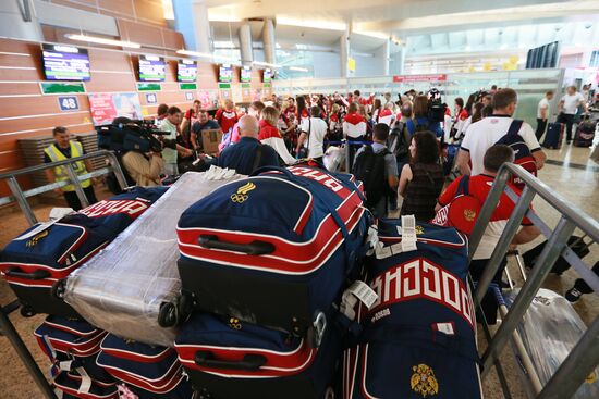 Russian Olympic team departs for Rio de Janeiro