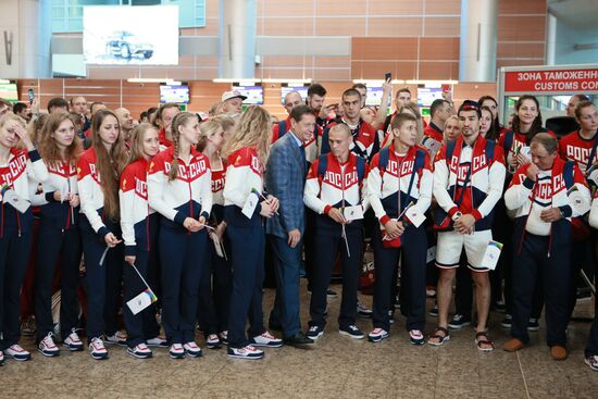 Russian Olympic team departs for Rio de Janeiro