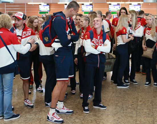 Russian Olympic team departs for Rio de Janeiro
