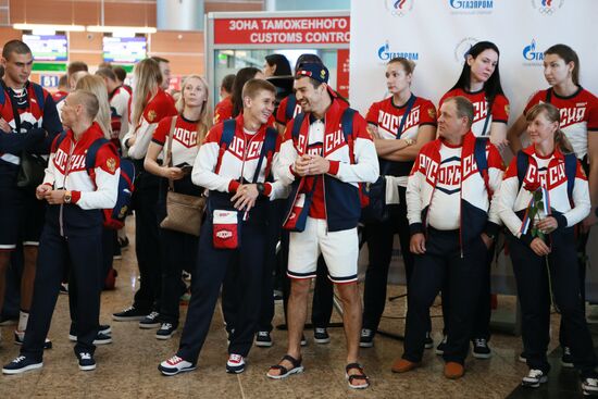 Russian Olympic team departs for Rio de Janeiro
