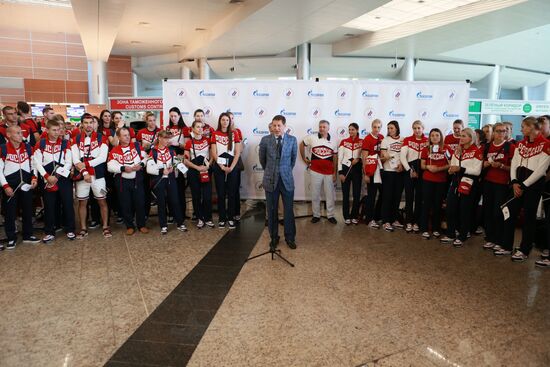 Russian Olympic team departs for Rio de Janeiro
