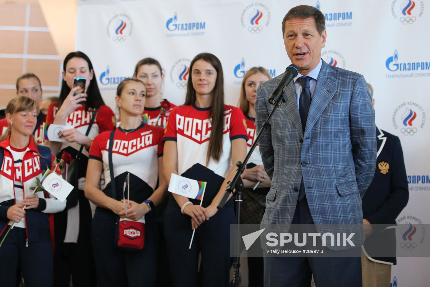 Russian Olympic team departs for Rio de Janeiro