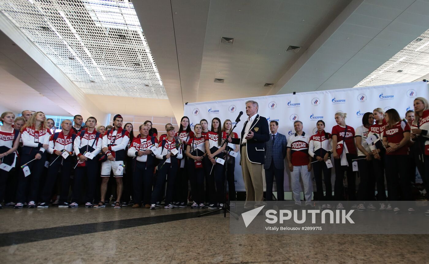 Russian Olympic team departs for Rio de Janeiro