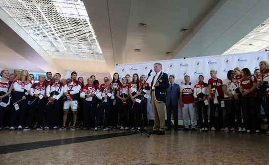 Russian Olympic team departs for Rio de Janeiro