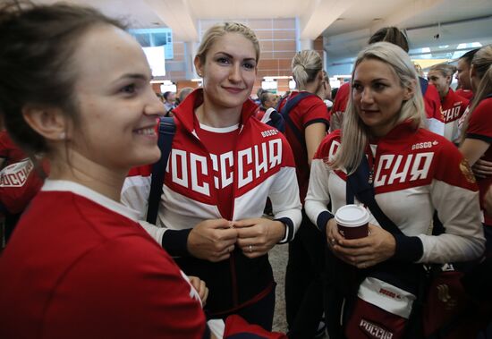 Russian Olympic team departs for Rio de Janeiro