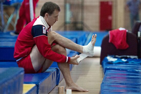 Trampolining. Russian national team holds training session