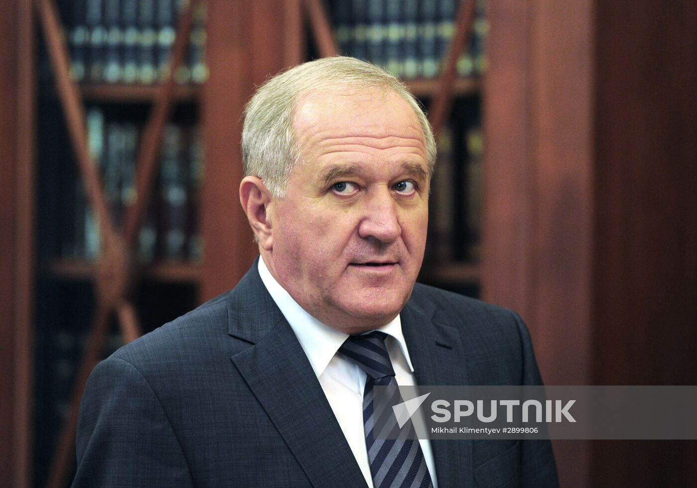 Russian President Vladimir Putin meets with Vladimir Bulavin
