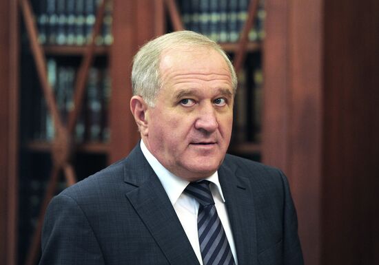 Russian President Vladimir Putin meets with Vladimir Bulavin