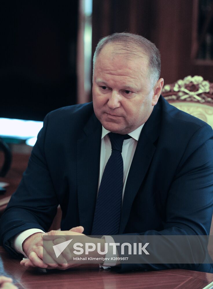 Russian President Vladimir Putin meets with Nikolai Tsukanov