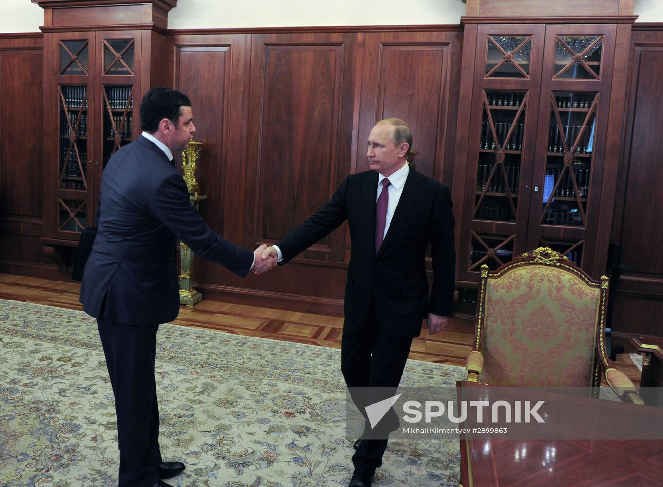 Russian President Vladimir Putin meets with Dmitry Mironov
