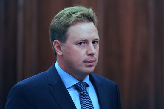 Russian President Vladimir Putin meets with Dmitry Ovsyannikov