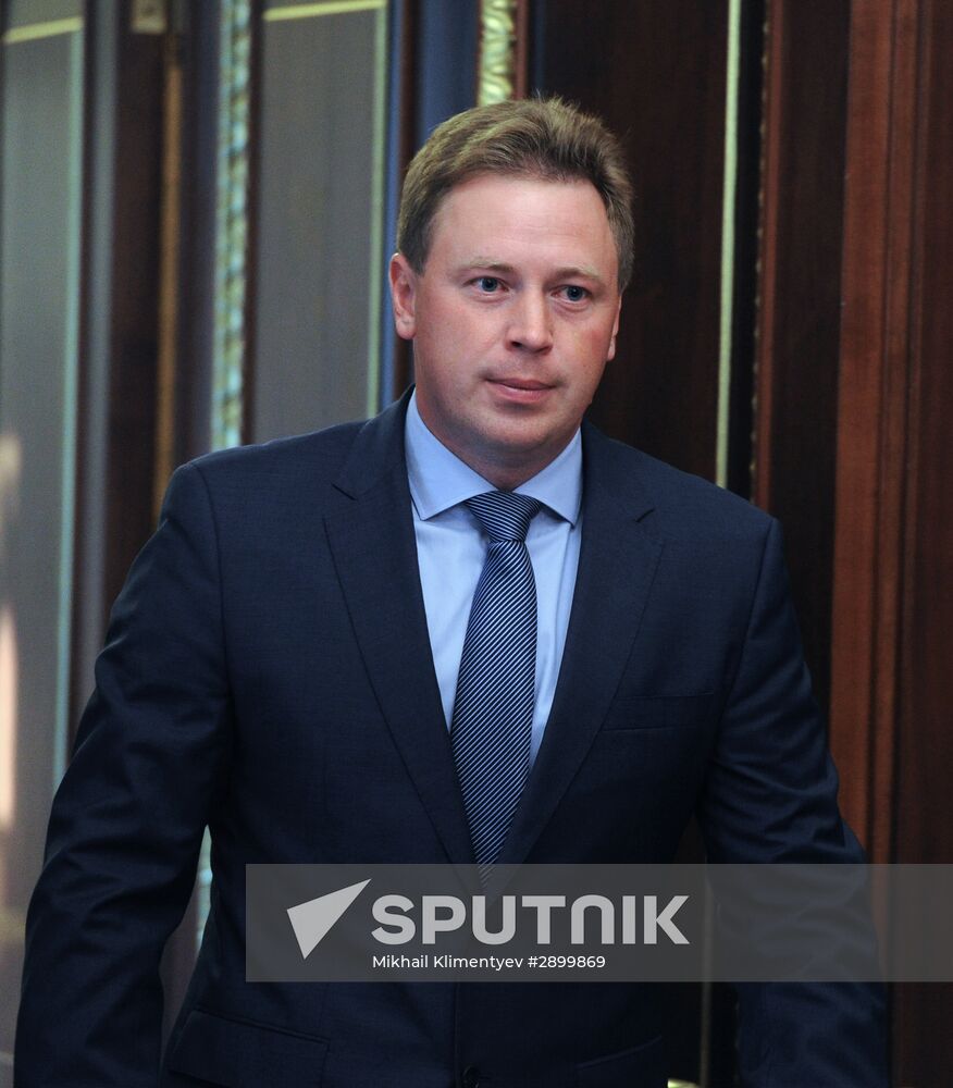 Russian President Vladimir Putin meets with Dmitry Ovsyannikov