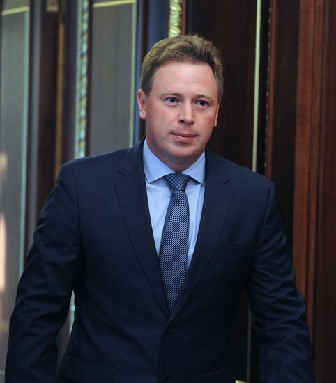 Russian President Vladimir Putin meets with Dmitry Ovsyannikov