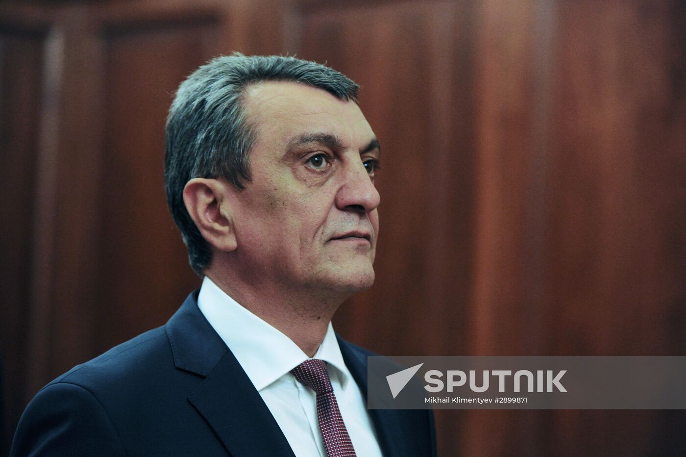 Russian President Vladimir Putin meets with Sergei Menyailo